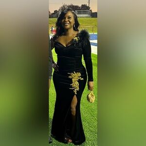 Black One Shoulder Maxi Dress